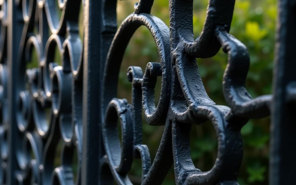 Portail en fer forgé détaillé